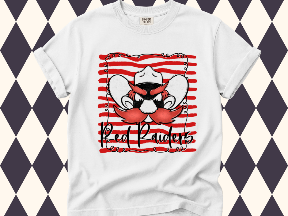 Scribble Spirit College Mascot T-Shirt | Red Raiders•Texans•Longhorns•Horned Frogs•Cowboys•Sooners•Aggies