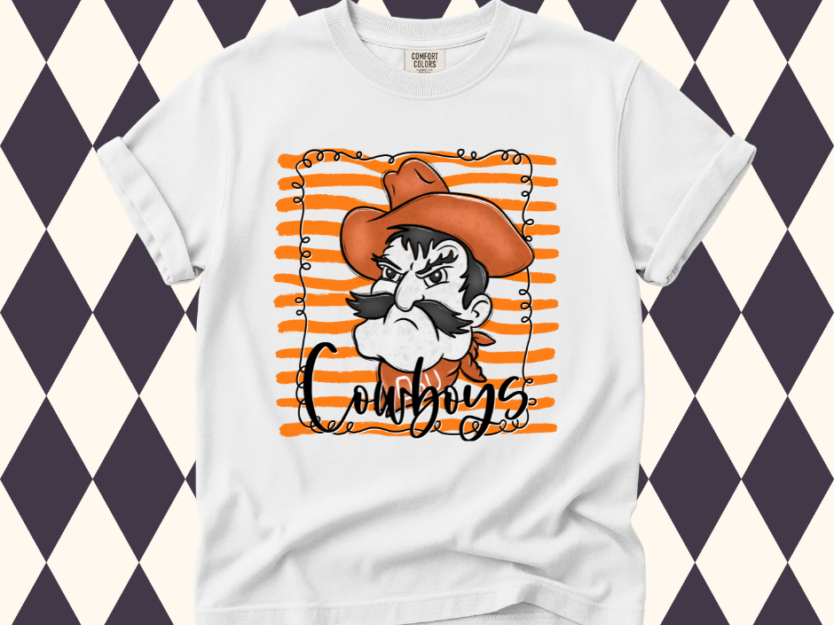Scribble Spirit College Mascot T-Shirt | Red Raiders•Texans•Longhorns•Horned Frogs•Cowboys•Sooners•Aggies