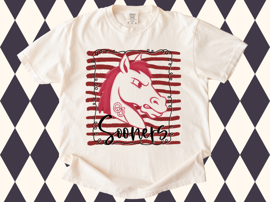 Scribble Spirit College Mascot T-Shirt | Red Raiders•Texans•Longhorns•Horned Frogs•Cowboys•Sooners•Aggies