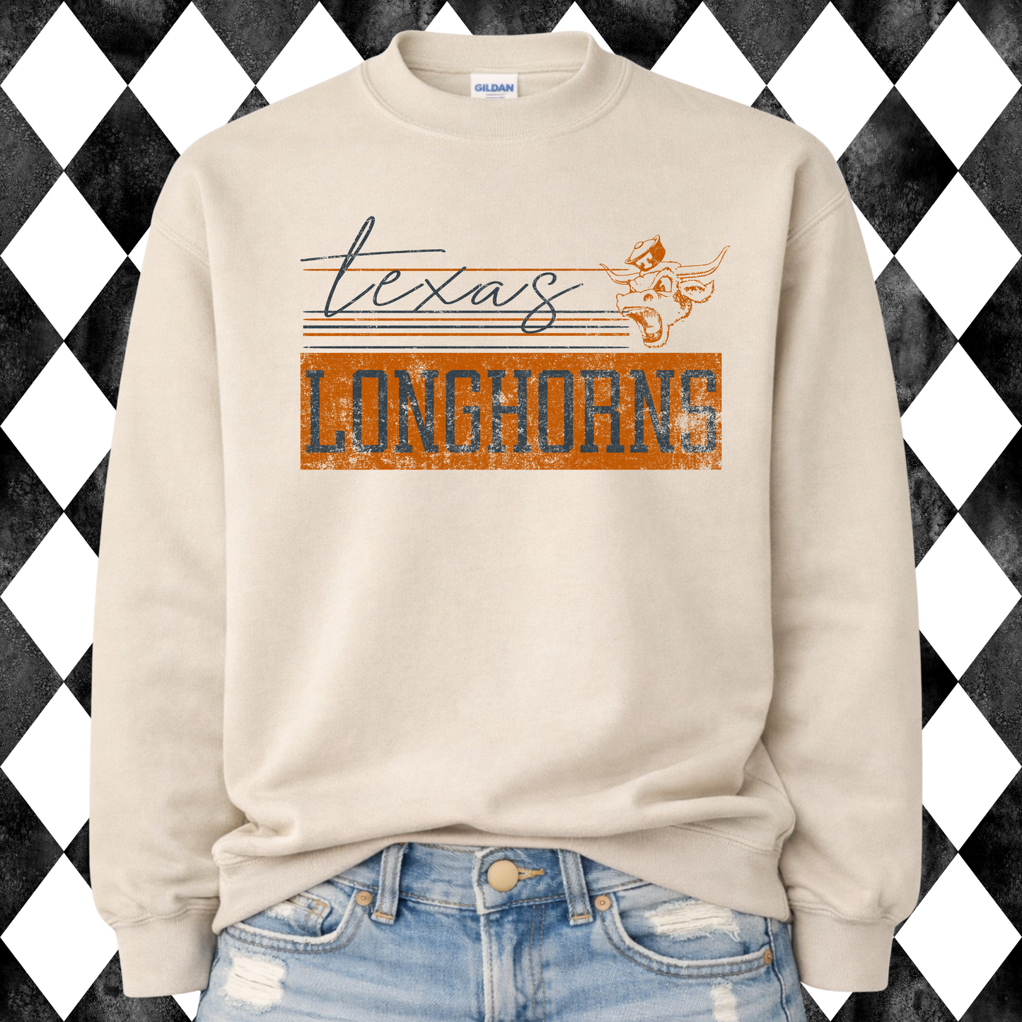 Retro Script College Crew Sweatshirt