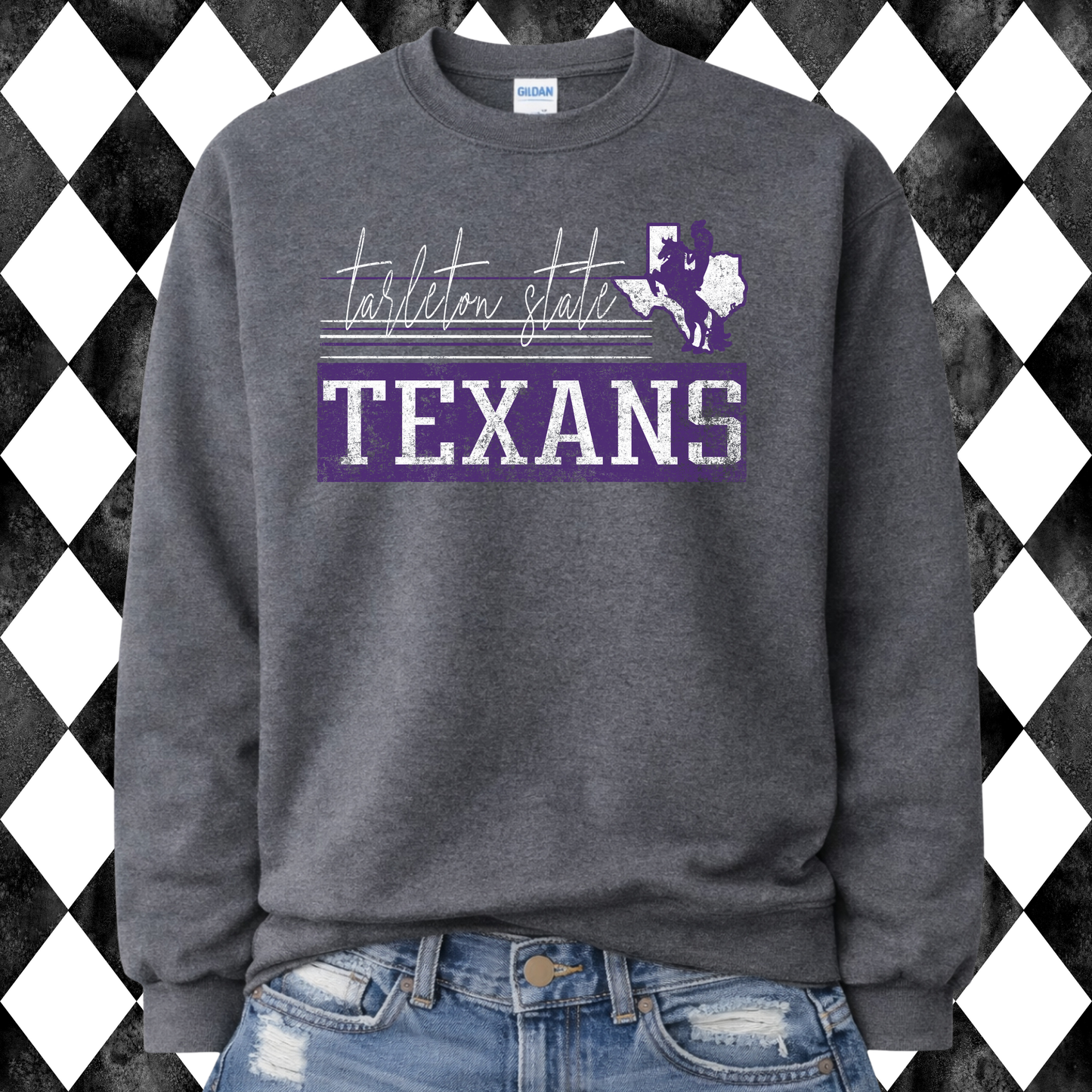 Retro Script College Crew Sweatshirt
