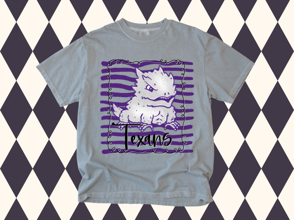 Scribble Spirit College Mascot T-Shirt | Red Raiders•Texans•Longhorns•Horned Frogs•Cowboys•Sooners•Aggies