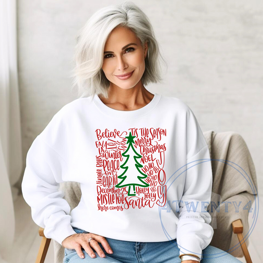 Christmas Tree Typography Tee