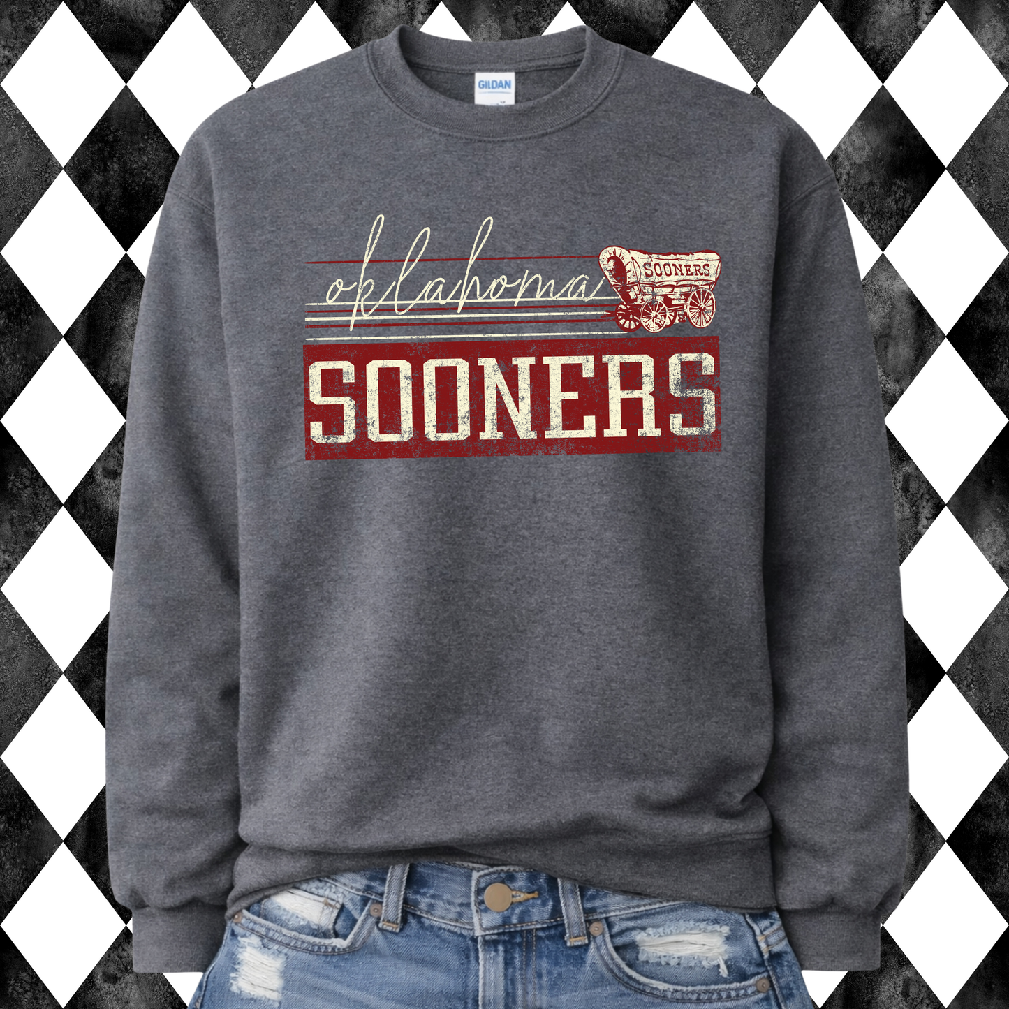 Retro Script College Crew Sweatshirt