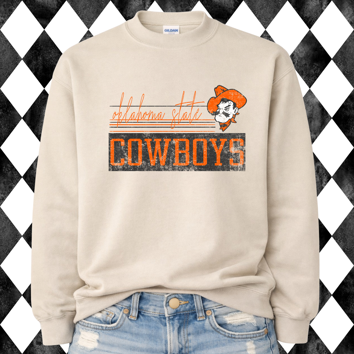 Retro Script College Crew Sweatshirt