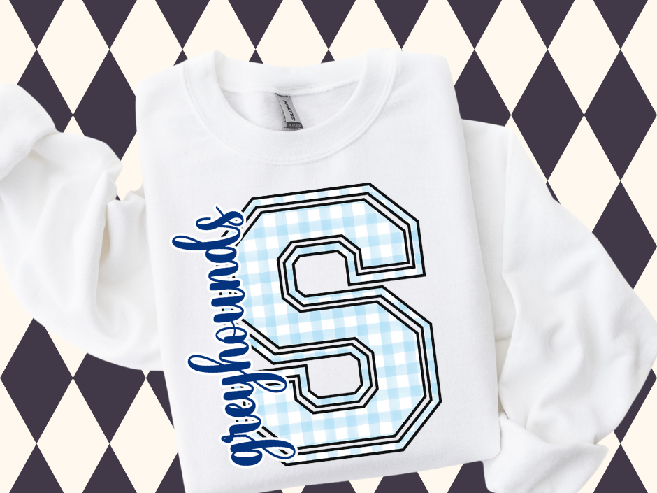 Gingham Game Day Letter Tee