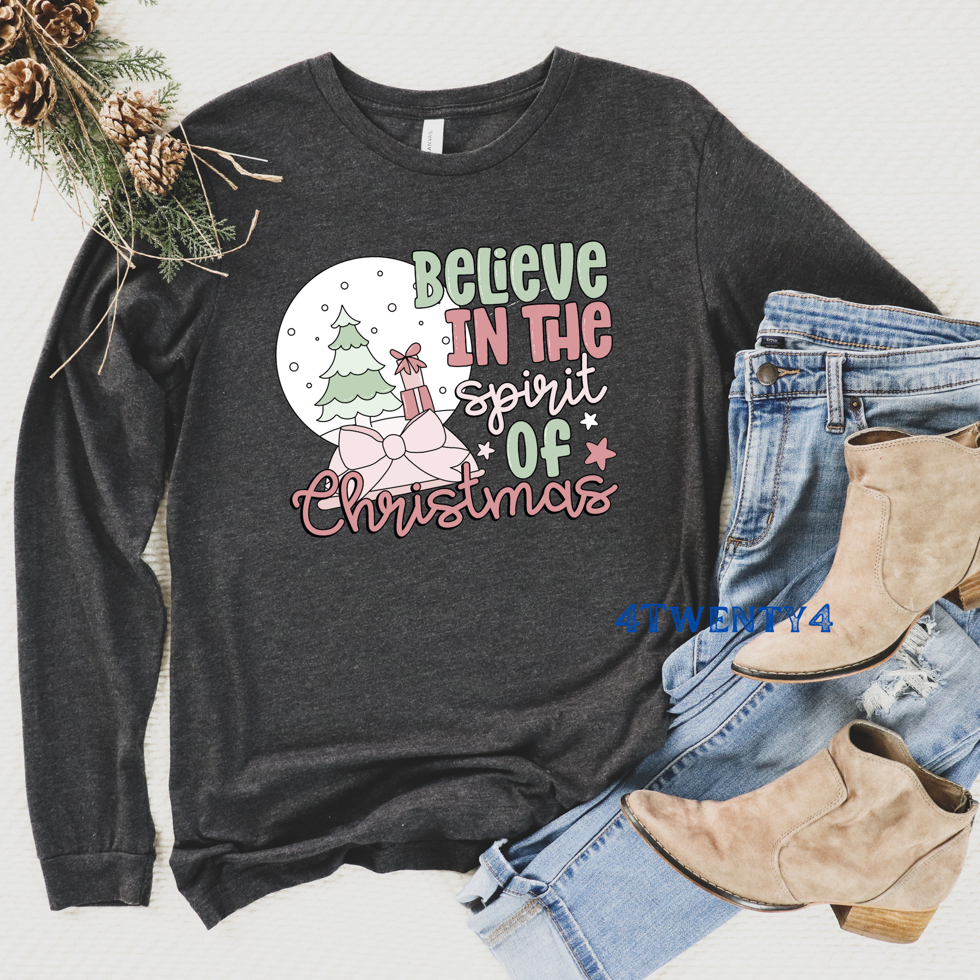 Believe In The Spirit Of Christmas Long-Sleeved Tee