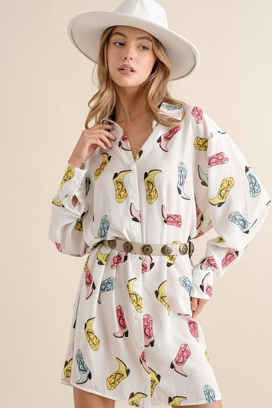 Boot Scootin' Shirt Dress