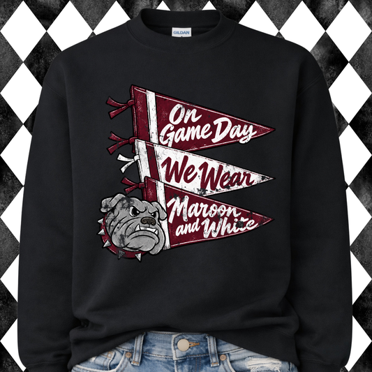 Retro Bulldogs Football Roster sweatshirt - Black, front