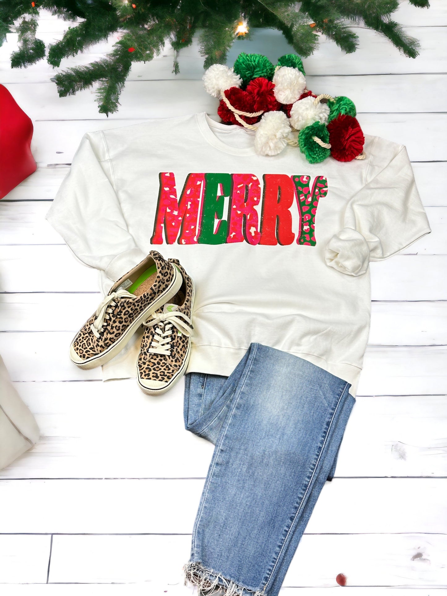 Bright Merry Leopard Sweatshirt