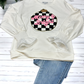 Merry & Bright Chenille Patch Sweatshirt - Ruffle Sleeves