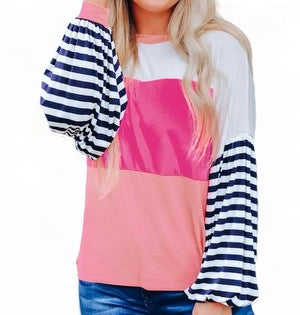 Soft Knit Color Block Top