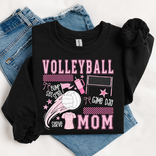 💗 Volleyball Mom Game Day Sweatshirt – Pink Power Edition 🏐
