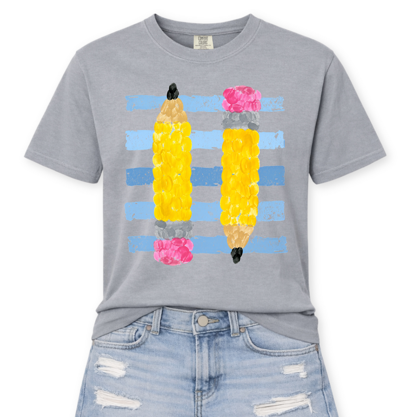 Chalky Pencil Stripe Tee | Teacher Shirt
