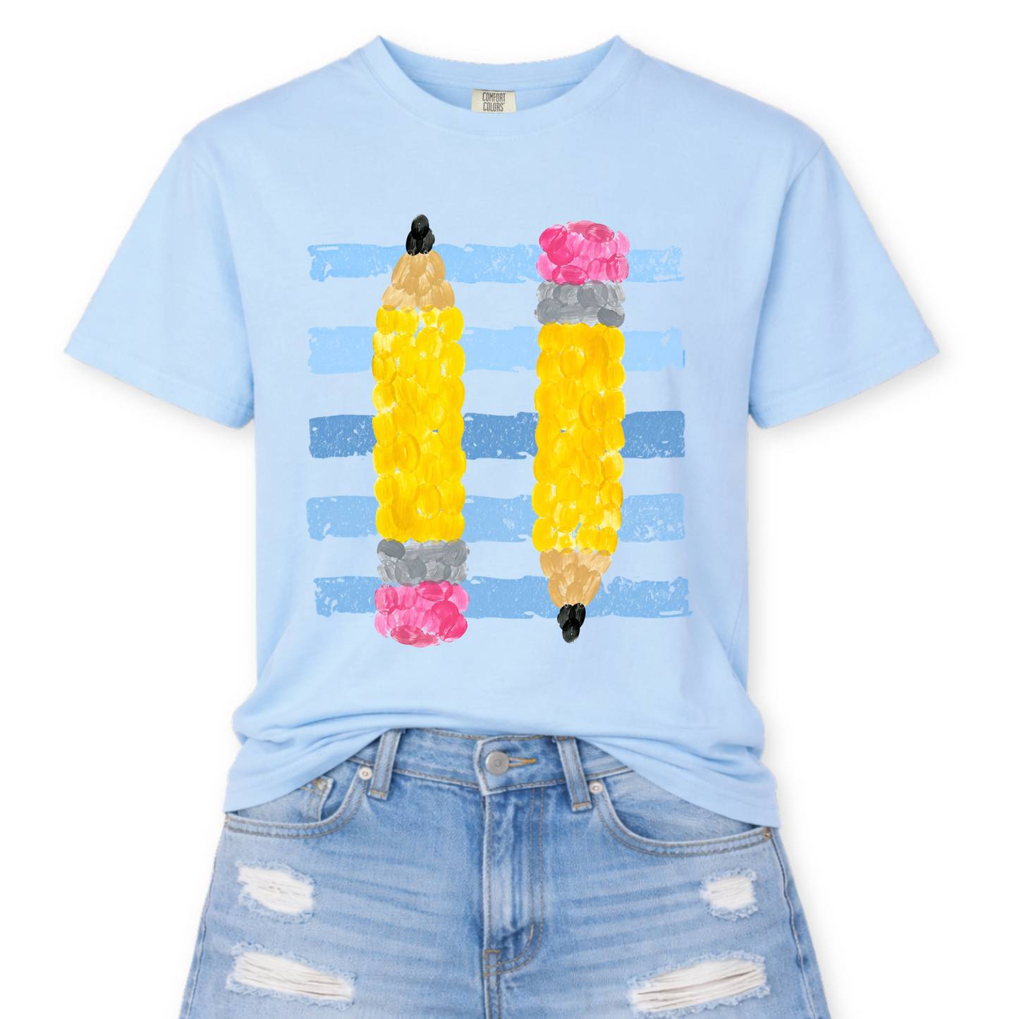 Chalky Pencil Stripe Tee | Teacher Shirt