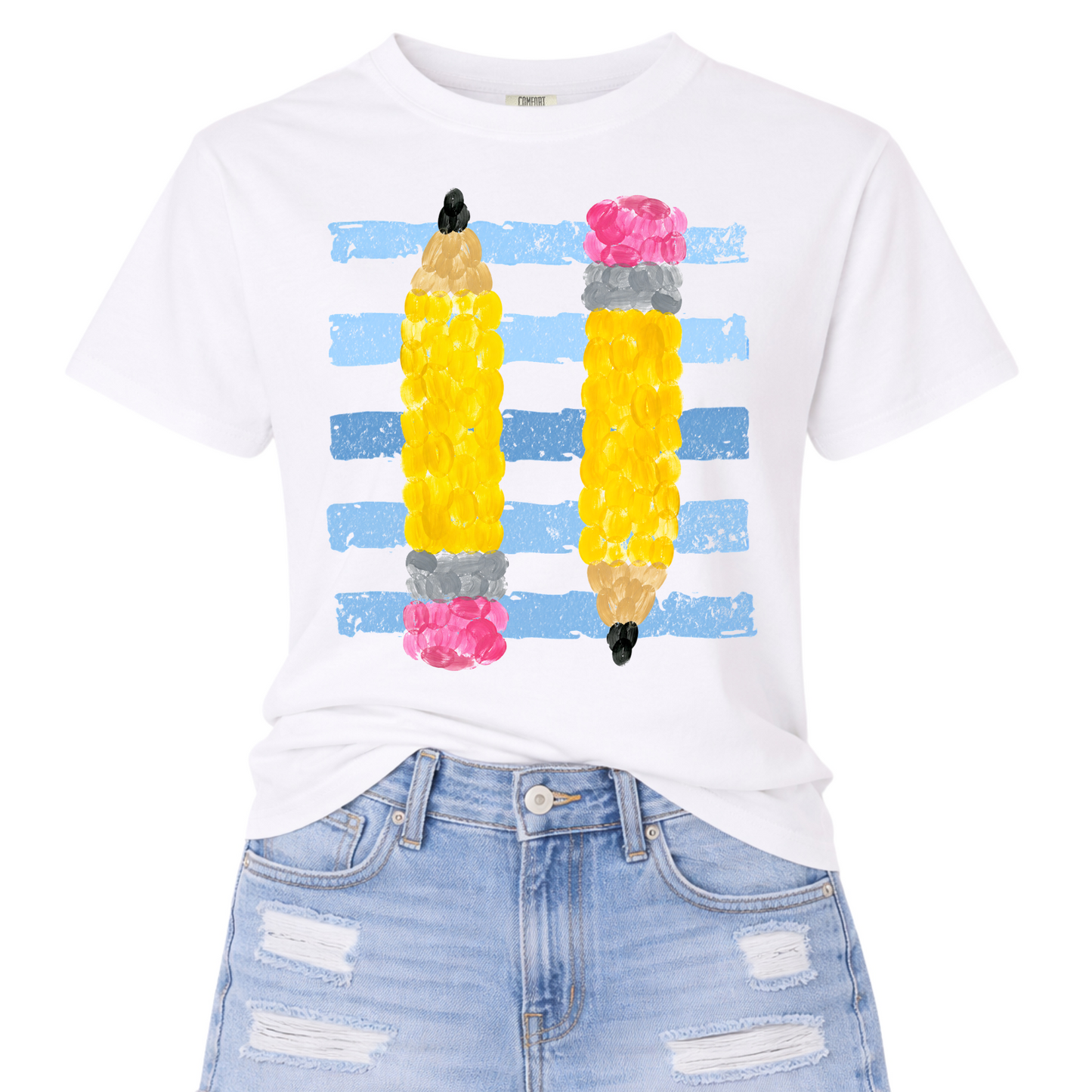 Chalky Pencil Stripe Tee | Teacher Shirt