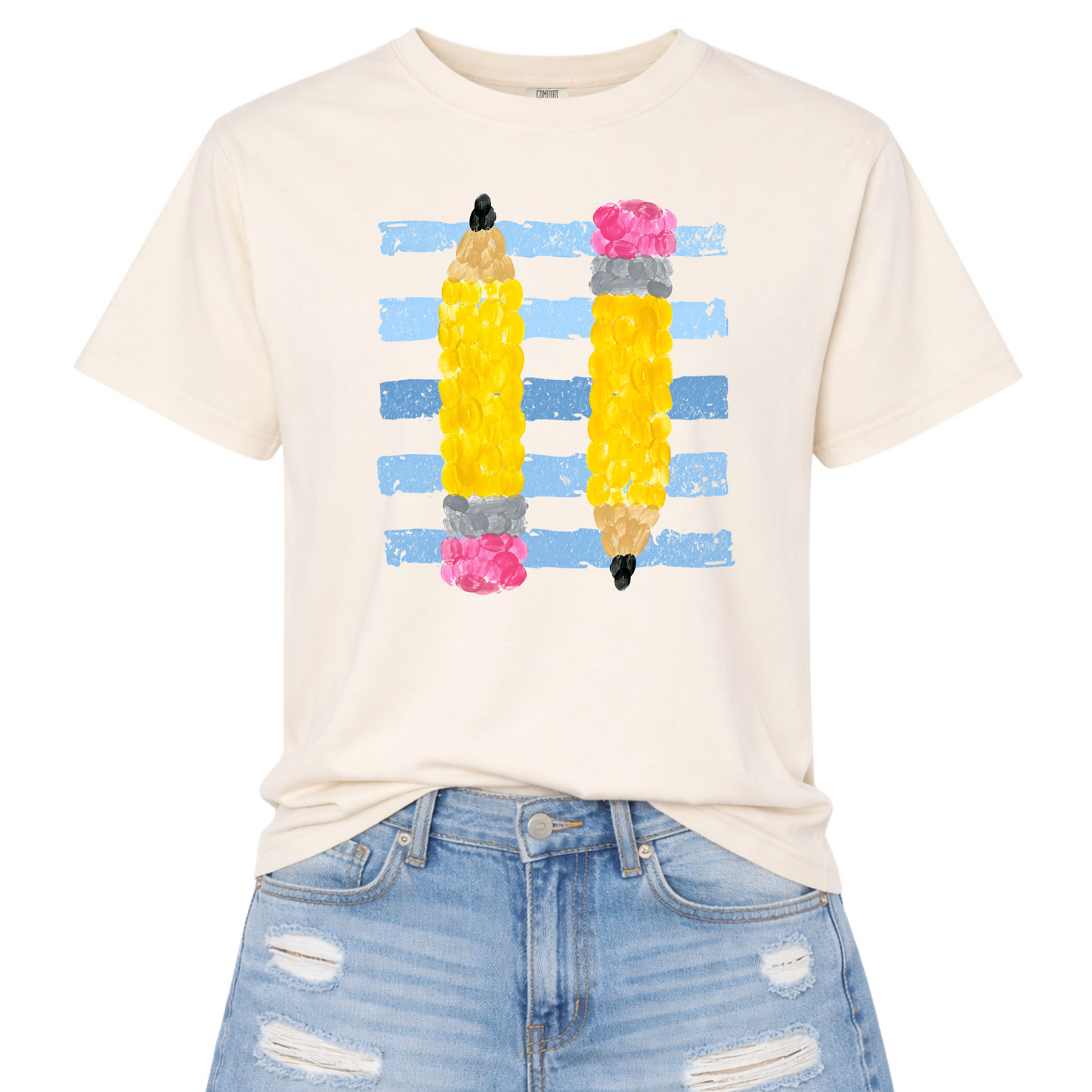 Chalky Pencil Stripe Tee | Teacher Shirt