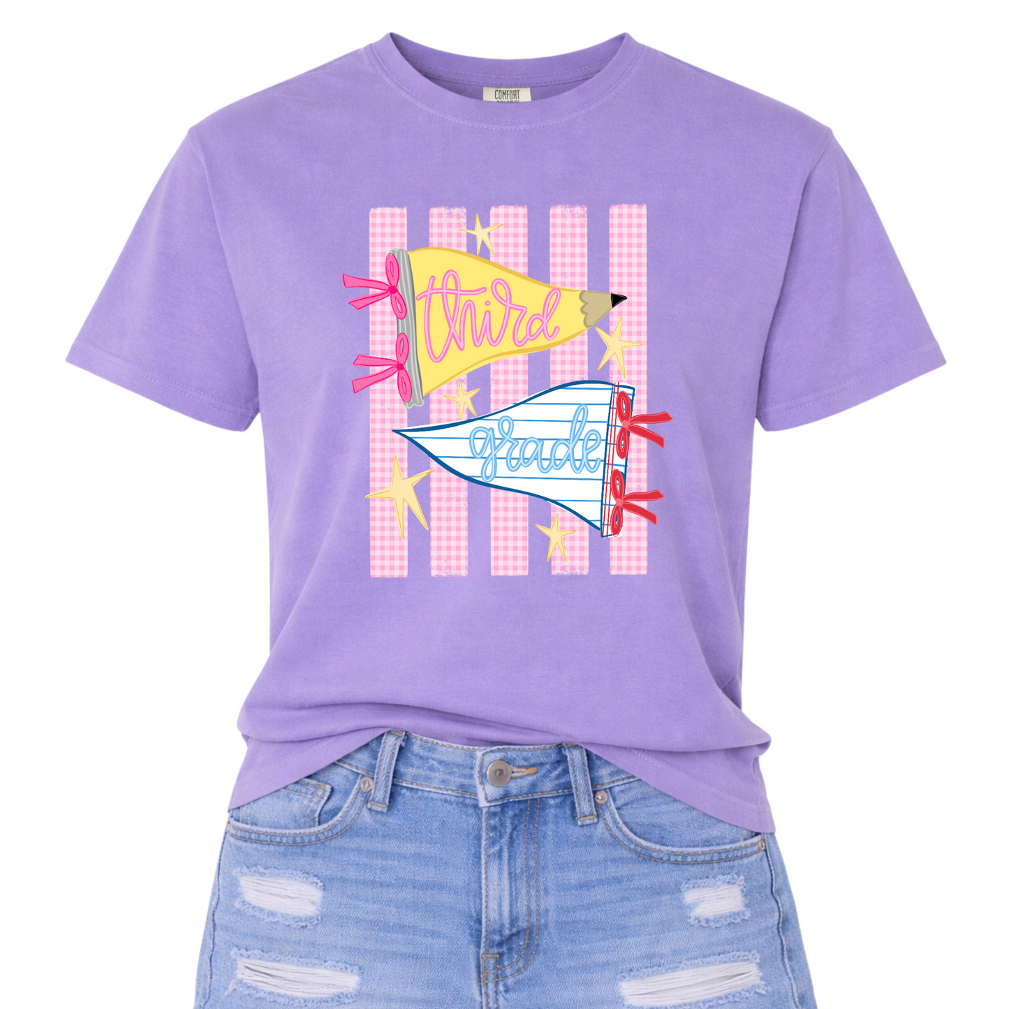 Grade Level Pencil Pennant Tee | Back to School Shirt