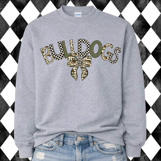 Camo Bow Bulldogs sweatshirt - sport grey, front