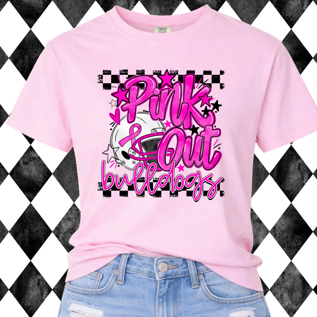 Pink Out Bulldogs t-shirt - pink, front