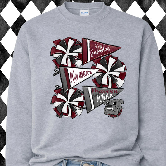 Bulldogs Pom Pom Roster sweatshirt - Sport Grey, front