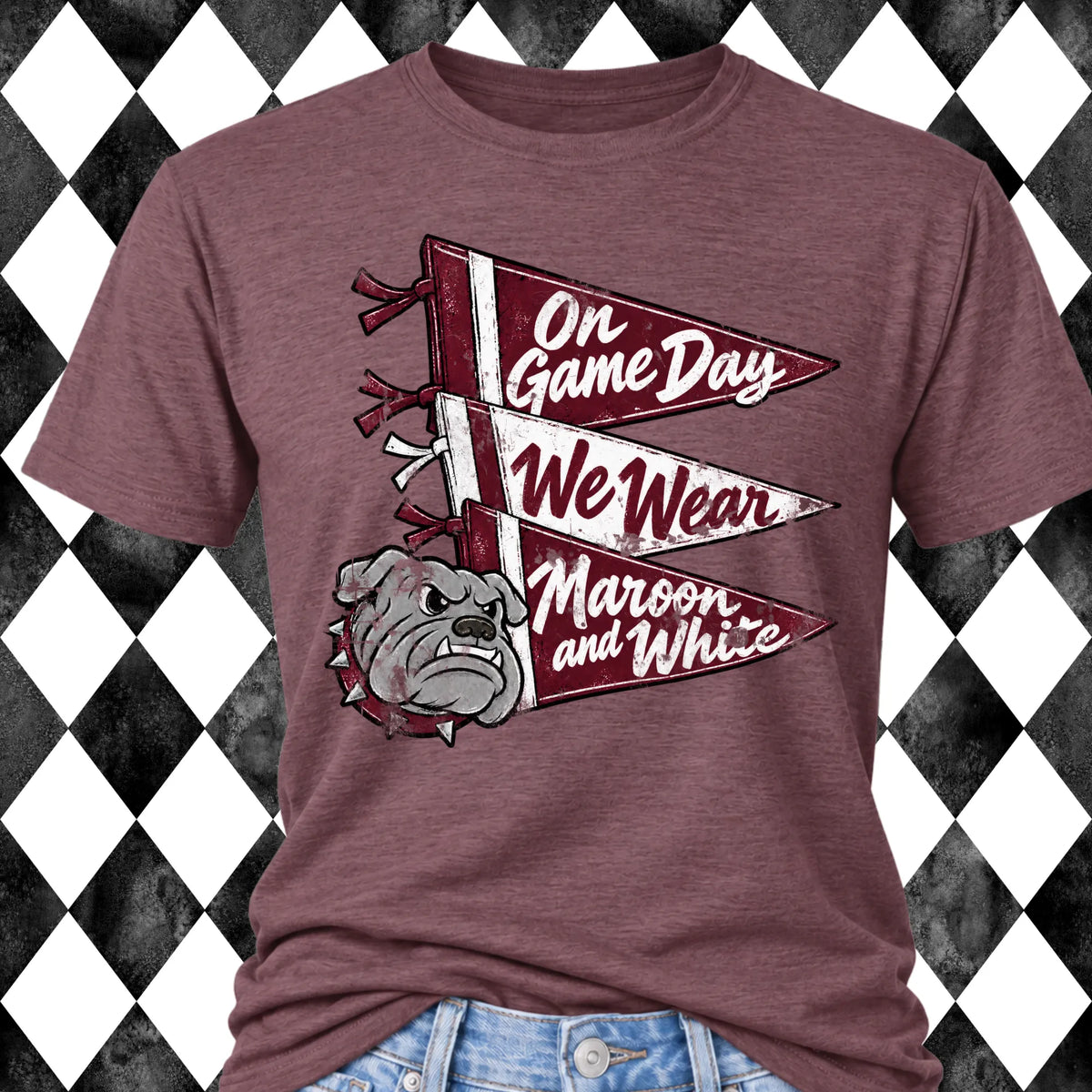 Retro Bulldogs Football Roster shirt - maroon