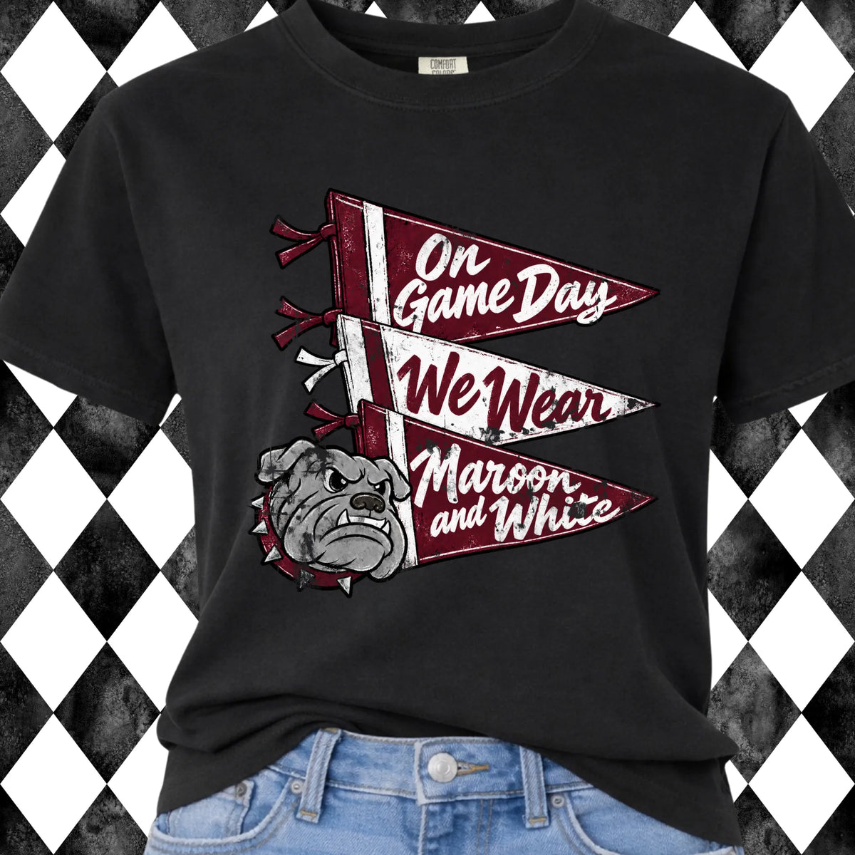 Retro Bulldogs Football Roster shirt - black