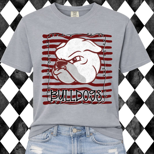 Striped Bulldogs t-shirt - grey, front