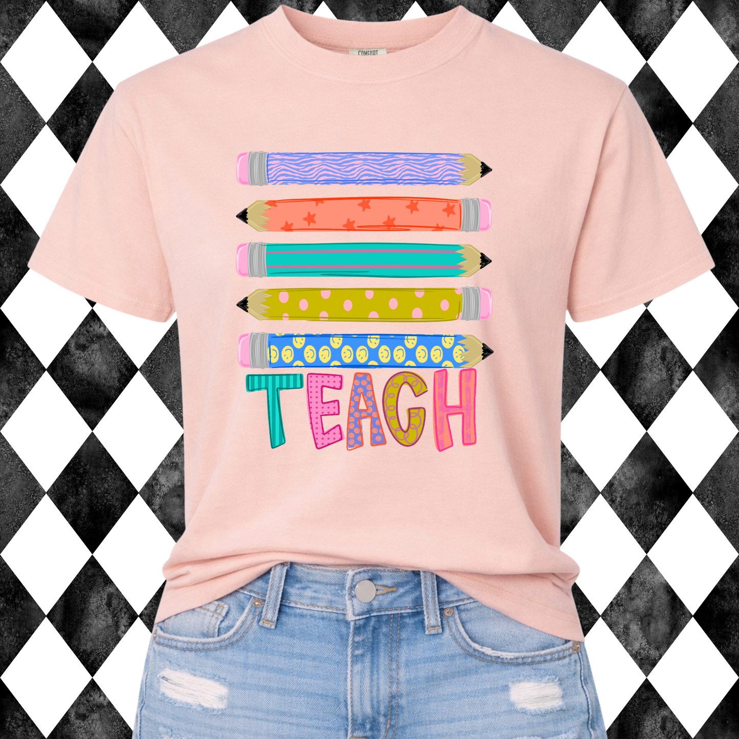 Teach Stacked Pencils Graphic Tee