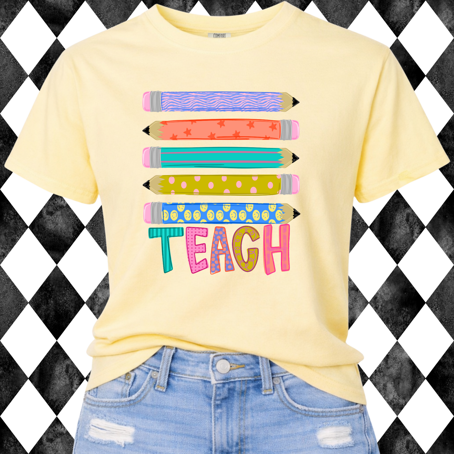 Teach Stacked Pencils Graphic Tee