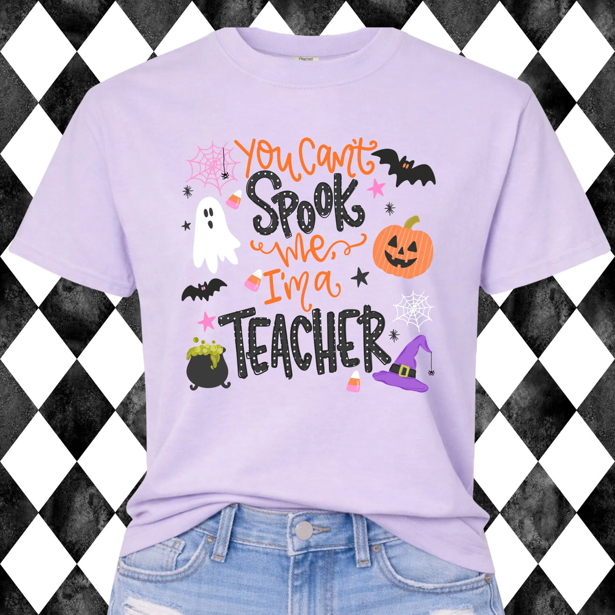 You Can't Spook Me, I'm a Teacher t-shirt - Orchid
