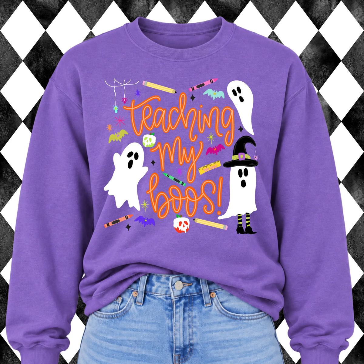 Teaching My Boos sweatshirt - Purple