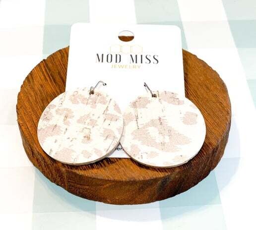 Clouded Leopard Cork Earrings - Maggie Mae's Boutique and Custom Printing