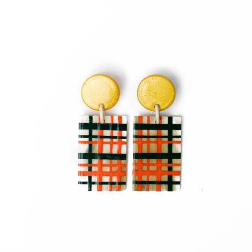 Sunset Tartan Cabana Earrings - Maggie Mae's Boutique and Custom Printing